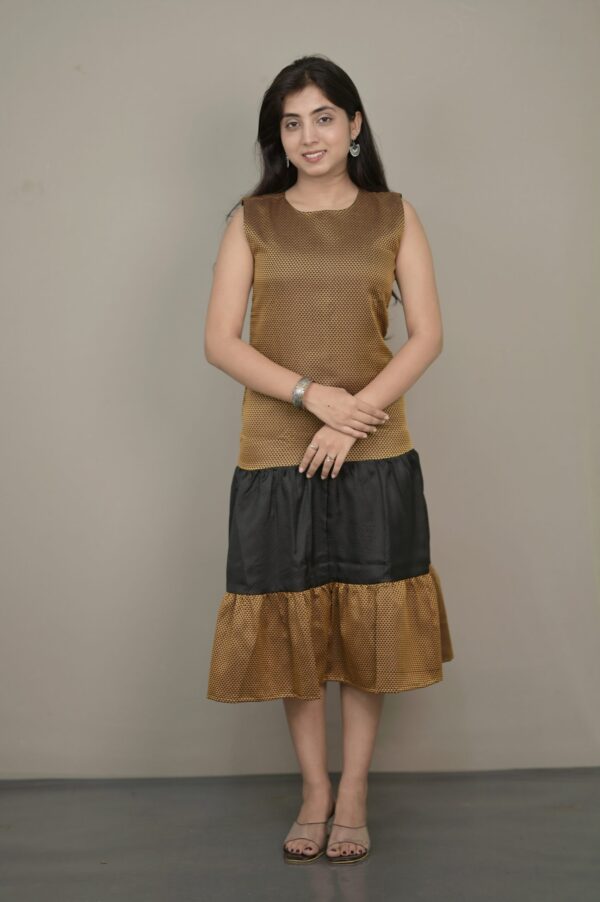 Colour Blocked A-Line Dress