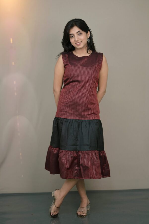 Colour Blocked A-Line Dress