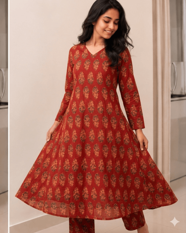 Shreeja Pure Cotton Kali Kurta Set