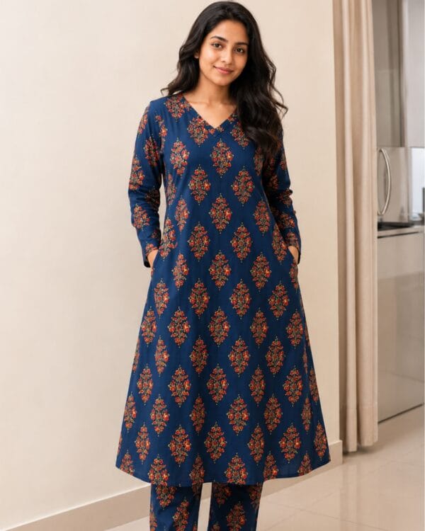 Shreeja Pure Cotton Kali Kurta Set