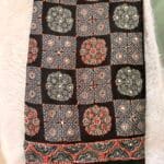 ajrak mirror work saree